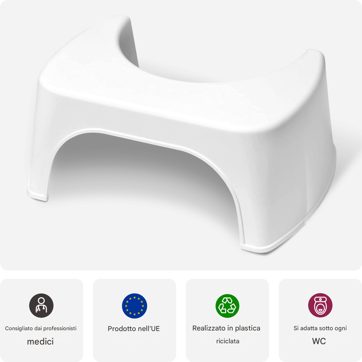 Sgabello da bagno in plastica riciclata